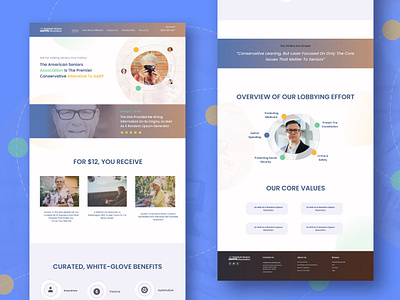 landing page "American Seniors" american design desktop e commerce icons illustration landing page old people seniours ui uiux