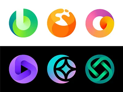 Circle logos b blockchain branding circle color cosmos creative logo crypto geometric liquid logo luna moon negative space photo photo app play star technology video