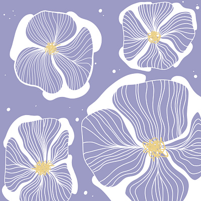 Purple_Flowers design draw flower illustration illustration procreate vector