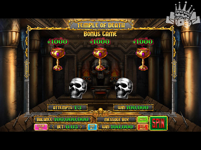 Bonus Game design for the slot game "Temple of Death" bonus art bonus design bonus game bonus round digital art gambling game art game design game designer graphic design slot art slot design