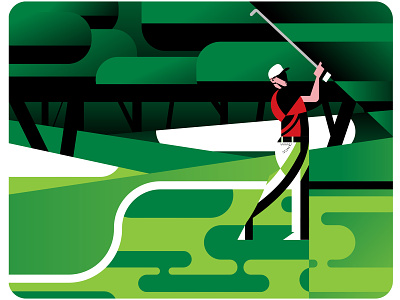 Brooks Koepke PGA Golf abstract advertising branding caricature contemporary design editorial golf golfer illustration illustrator landscape outdoors sports vector