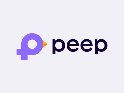 Peep | Logo design bird logo branding branding and identity chirp design digital identity identity branding illustration logo logo design logo design branding logotype p letter p logo purple saas unused logo