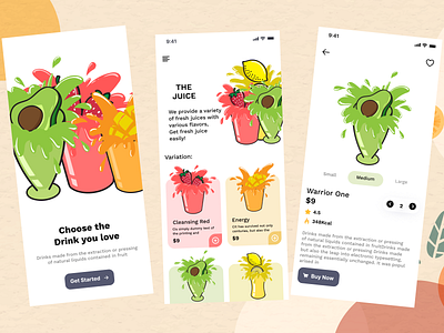 Juice App Design app branding design graphic design ui ux