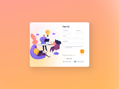 Sign up page web concept concept dailyui dailyuichallenge figma flat graphicdesign illustrations minimal signup ui ui design web web design web ui