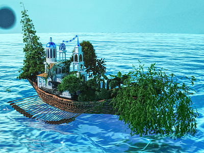 "Caligula's Cruise ship" 3d design illustration