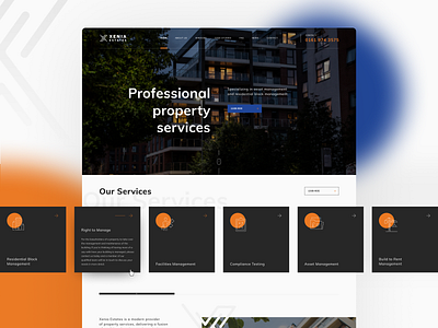 Xenia Estate block management branding estate facilities figma lading landing page landingpage property property developer property management rent user interface website
