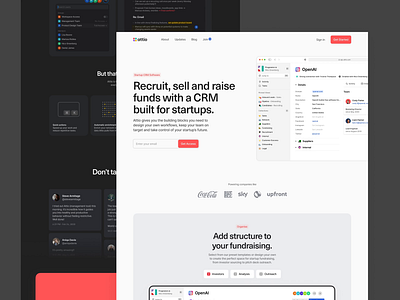 Landing Pages - Solutions collaboration crm dark dark mode light light mode marketing site product relationship website design