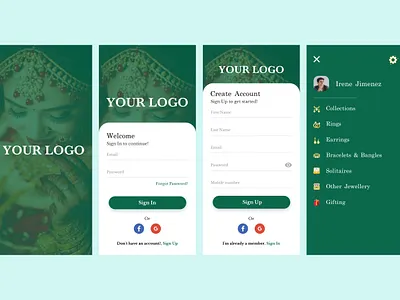 Jewellery App app design artificial intelligence branding illustration ui