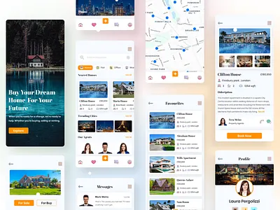 Real Estate Company App 3d android design app design color creative design gradient illustraion illustration ios design landing page minimal typography ui ux design uidesign web design agency webdesign website wordpress