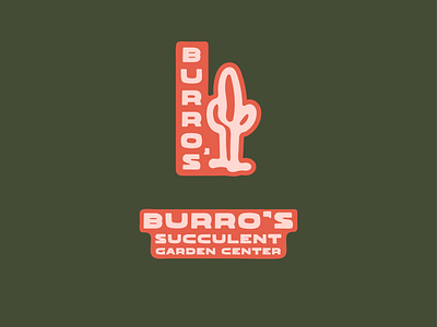 Burro's Badges/Stickers branding cactus garden logo organic retro succulent