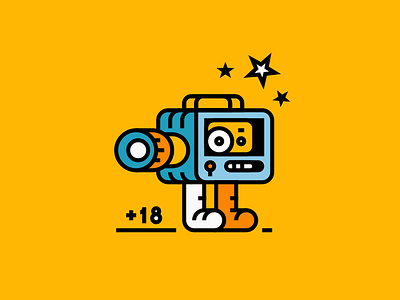 Kamerka apparel branding camera head icon illustration inkscape logo mark modern sticker tshirt vector vhs