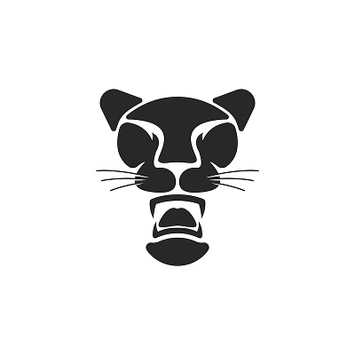 Black panther logo agressive animal character animal illustration animal logo big cat black cat black panther cat head cat illustration cat logo emblem illustration logo design negative space logo panther logo print design sharp fangs sports logo