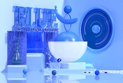 Blue is. 3d 3d modeling abstract design graphics