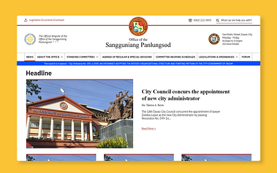 Sangguniang Panlungsod Homepage branding flat government office govt office design homepage office ui ux