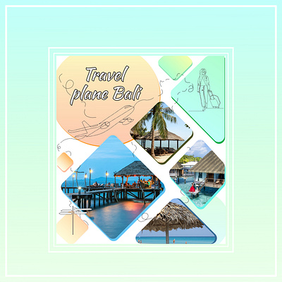 Travel plane Bali city of love travel travel poster upqode webdesign