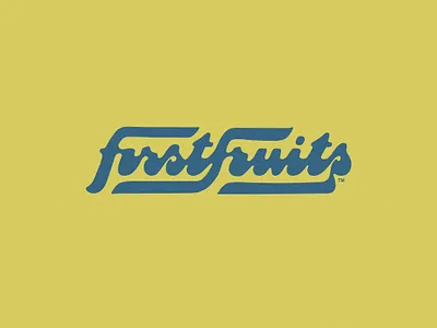 FirstFruits brand branding custom lettering identity logo logotype mark script script font script lettering wordmark