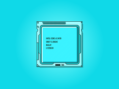 Intel Core i5-3470 art artwork components computer design design art flat design gaming illustration illustration art parts pc gaming processor retro retro design sticker design stickermule vector vector illustration vectorart