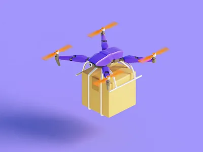 3D Drone Delivery Logistics 3d 3d icon 3d illustration animation app delivery drone icon illustration logistic services shipments ui ux web