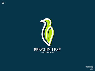 penguin leaf logo app branding design icon illustration logo typography ui ux vector