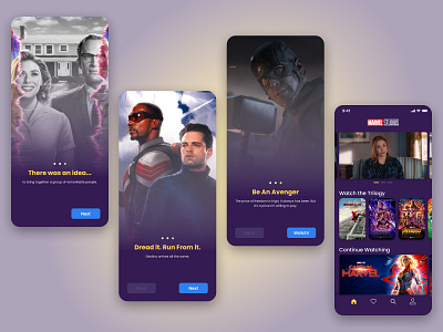 Marvel Studios App design disney plus marvel studios mcu movie netflix ui uidesign wandavision