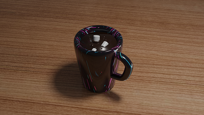 3D Coffee Cup in Blender blender blender 3d blender3d blender3dart blendercycles design model modeling modelisation modelling render rendered rendering ui