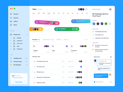 Multifunctional Dashboard 2021 app blue chat cloud dashboad dashboard ui dashboard ux files gura nicholson projects storage tasks team team chat team workspace timeline user interface webdeisgn workspace