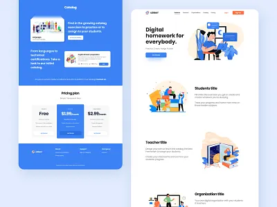 Ubben - Digital School Landing Page collage desktop education hero illustration homepage homework langing page learning lesson online course school student teachers teaching ui ui design university web web design website