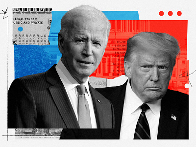 Biden Beats Trump In Billionaires america assets banks biden collage cut paper data donald trump money trump usa