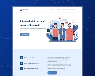 Concept of a website for finding the job design job minimal ui ux vacancies webdesign website