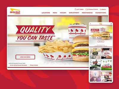In-N-Out Burger Website Redesign responsive design restaurant website design