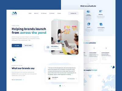 Atlantic Access - Landing Page b2b blue branding design home homepage landing landing page light blue ui user experience user experience user interface user interface ux web design website website ui website ux ui wireframe