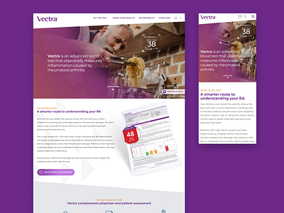Vectra Website biotech branding user experience visual designs