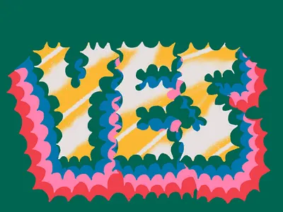 YES art design digital art illustration lettering textures typography typography art yes