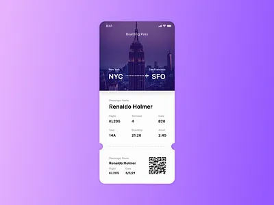 Day 24 - Boarding Pass 100 day challenge 100daychallenge 100dayproject boarding pass daily 100 challenge daily ui dailyui ui ui ux ui design user experience user interface user interface design ux ux design