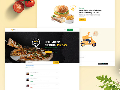 Online Food Ordering food landingpage mobile app online food landing page online restaurant restaurant webdesign