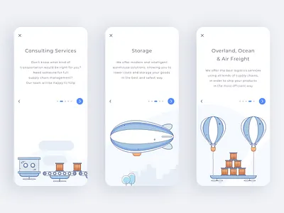 UGI - Mobile #2 air balloon branding design flat icon illustration illustrator mobile app outline pagination shipping shipping box sketch ui ux vector zeplin