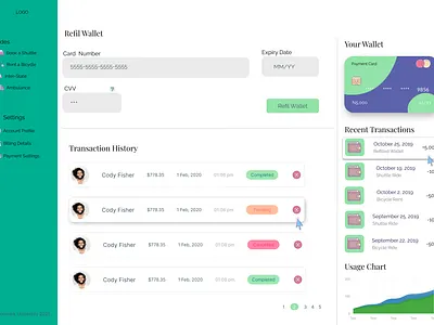 Student Billing Dashboard dashboard design student transport ui ux web
