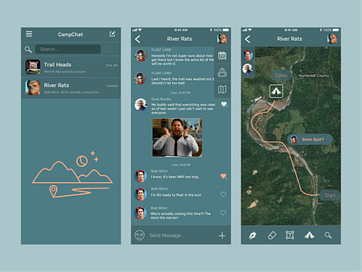 Campchat app camping camping app design mobile app mobile app design mobile design mobile ui ui ux xd xd design