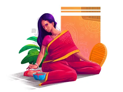 Bangali woman characterdesign digital art digital illustration illustraion illustration illustration art illustrations illustrator vector vector illustration