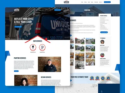 Unique Painting Website branding exterior paint home painting unique web design website