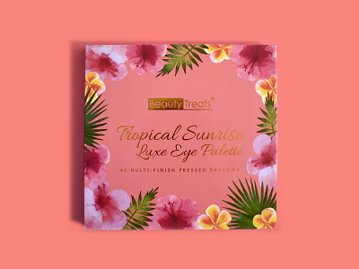 Tropical Sunrise Luxe Eye Palette beauty cosmetics design foil stamp packaging print