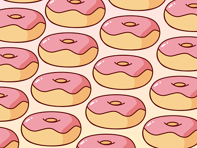 Friday Glazed Donuts 🍩 background digital illustration donuts food food illustration illustration pattern