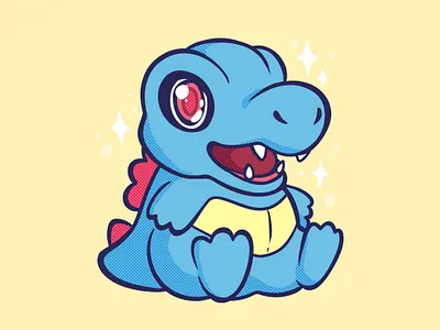 Totodile character illustration illustration johto starters pokemon raster spot illustration starter pokemon totodile