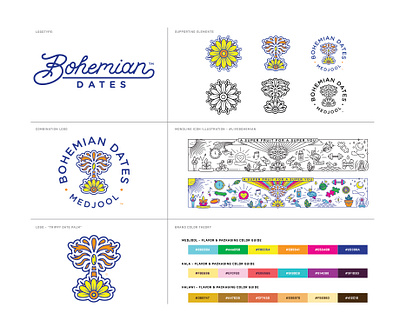 Branding Kit for Bohemian Dates™ branding branding development combination mark design freelancedesigner handlettering icon icon design iconography illustration medjool dates monoline monoline design monoline illustration monoline logo monoline script packaging design script lettering