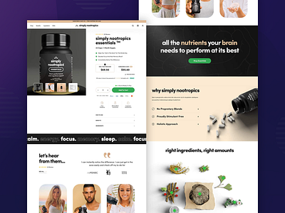 Simply Nootropics figma shopify ui web design web development