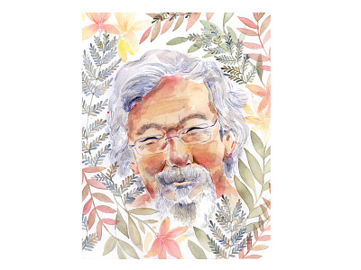 Illustration | Portrait of David Suzuki artist design editorial editorial art editorial illustration illustration portrait portrait illustration watercolor watercolor illustration