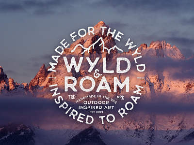 Wyld & Roam Logo brand identity branding hand drawn logo handlettering illustration logo outdoor brand outdoor logo typography