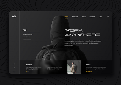 Aer design flat minimal ui ux web website