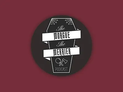Logo - The Morgue The Merrier Podcast branding horror illustration instagram podcast