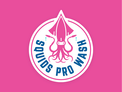 Squids Pro Wash Rebrand branding logo pink power washing pressure washing pro squid squids wash